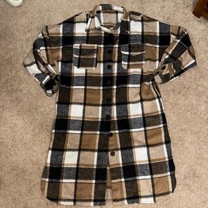 Plaid Button-Up Jacket